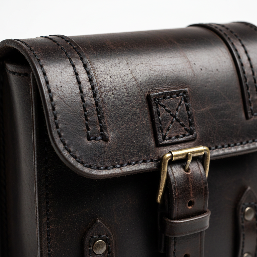 Custom Ammo Bag – Leather & Stitch Detail