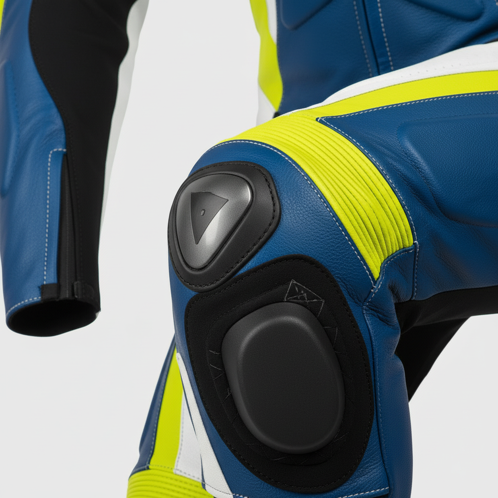 Custom Leather Race Suit – Armor Close-up