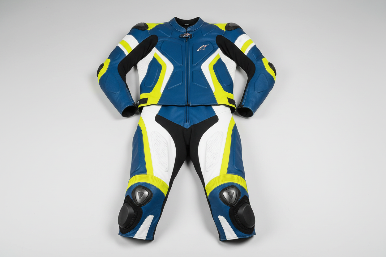 Custom Leather Race Suit – Flat Lay