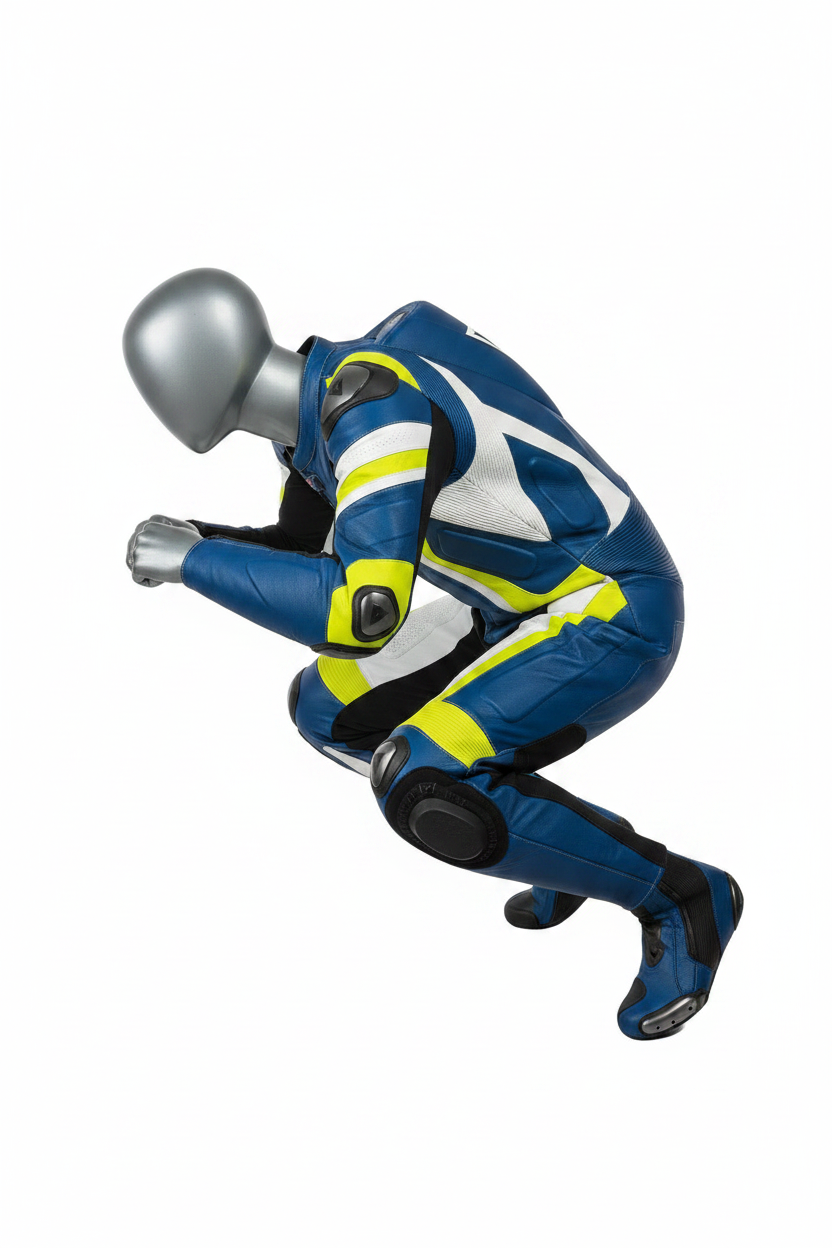 Custom Leather Race Suit – Riding Pose