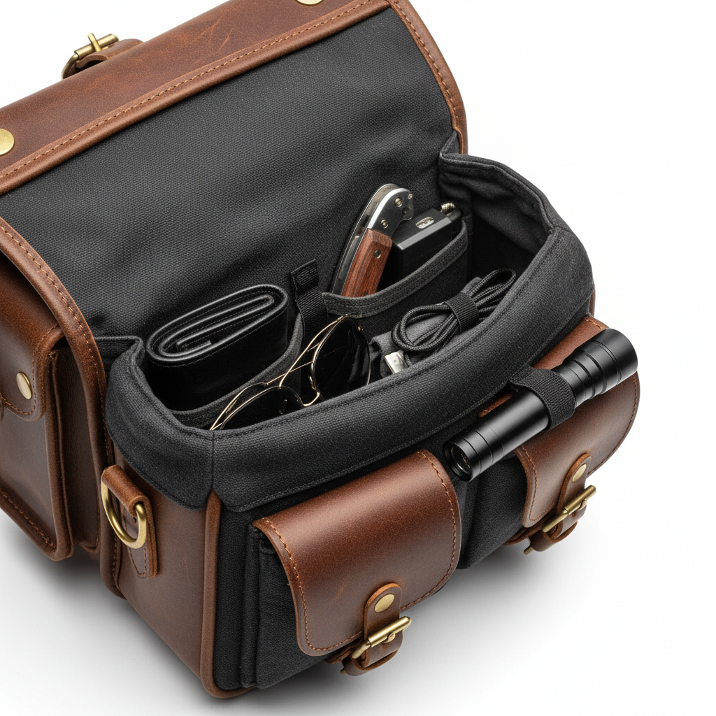 Custom Retro Mini Saddlebag – Interior Detail