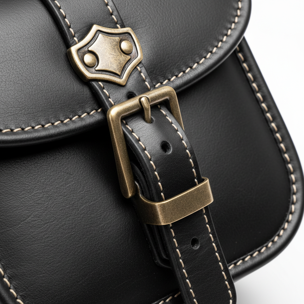 Custom Retro Super Saddlebag – Hardware Close-up