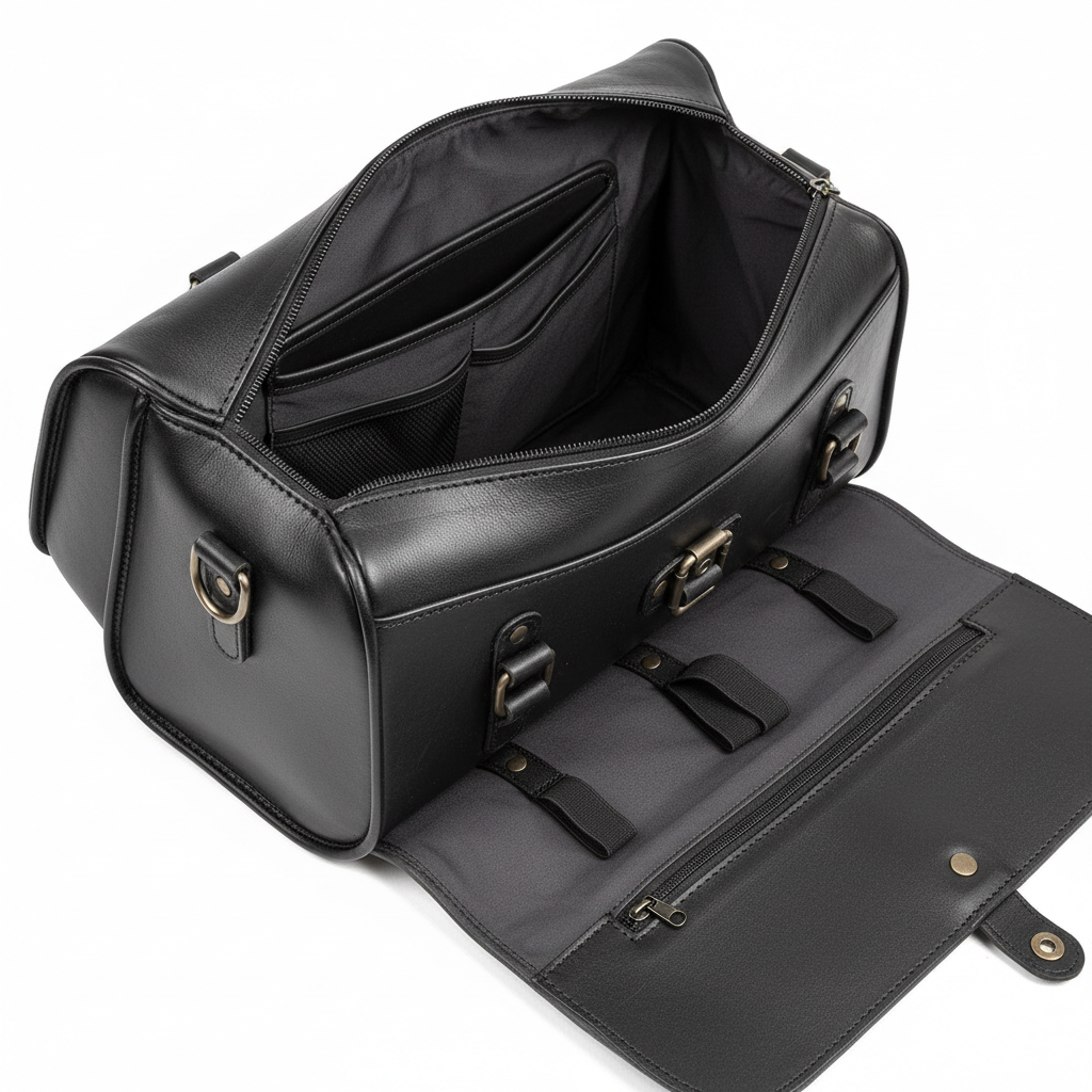 Custom Retro Super Saddlebag – Interior Detail