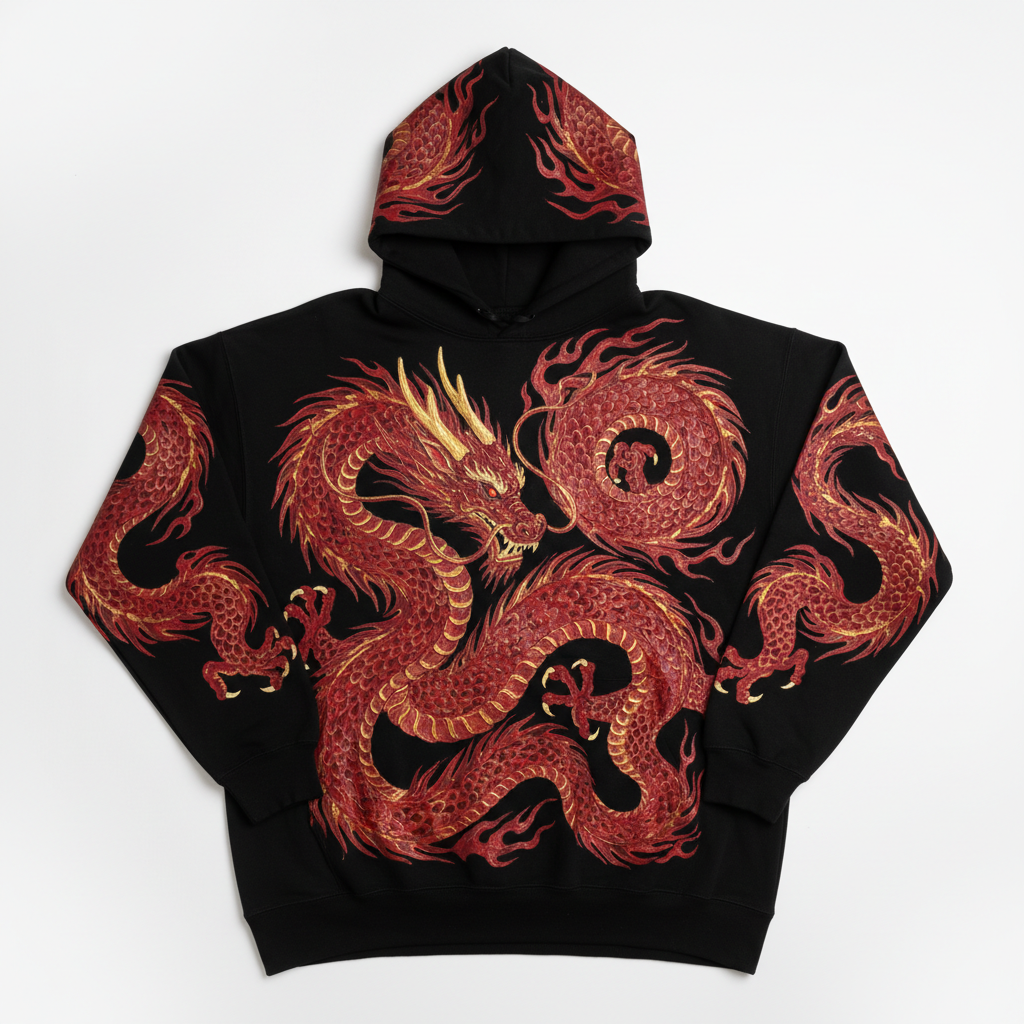 Detailed Hoodie Flat Lay