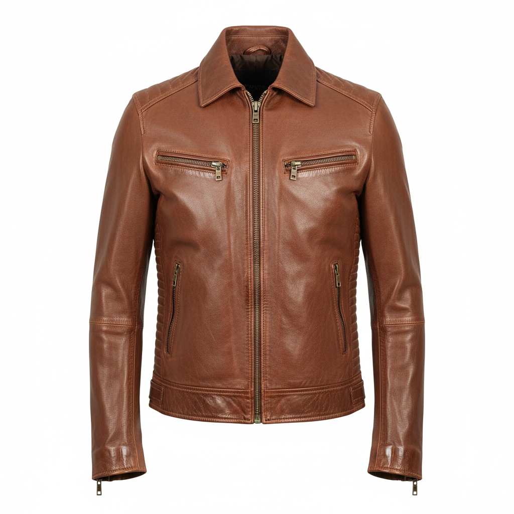 Men's Casual Premium Lambskin Leather Jacket | Soft Touch | Made to Measure