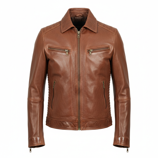Men's Casual Premium Lambskin Leather Jacket | Soft Touch | Made to Measure