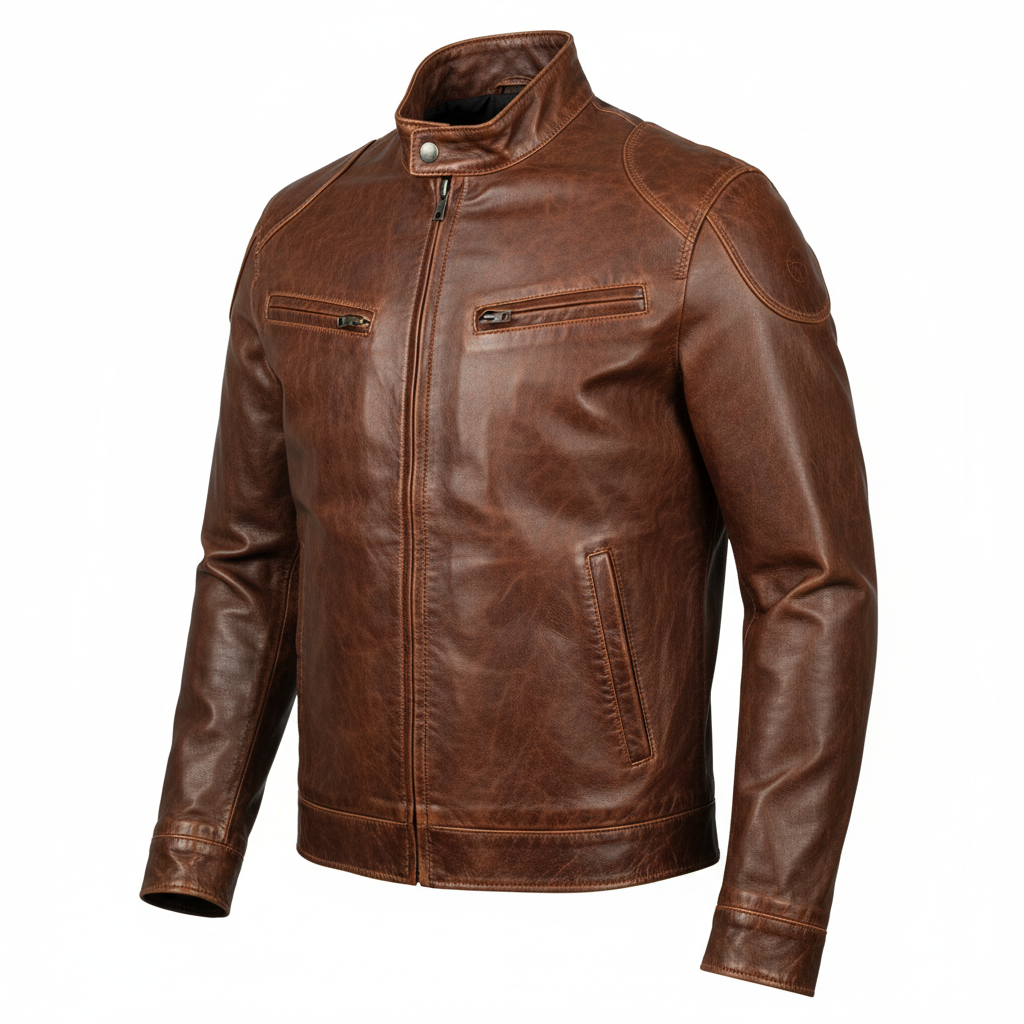 Men's Casual Buffalo Leather Jacket | Rugged Style | Made to Measure