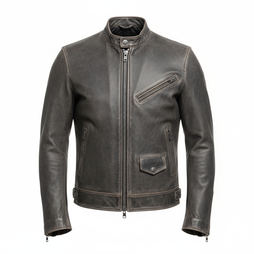 Men's Casual Buffalo Leather Jacket | Rugged Style | Made to Measure