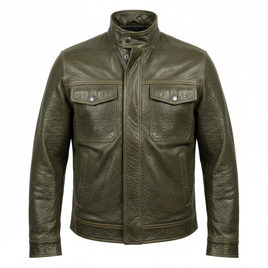 Men's Casual Buffalo Leather Jacket | Rugged Style | Made to Measure