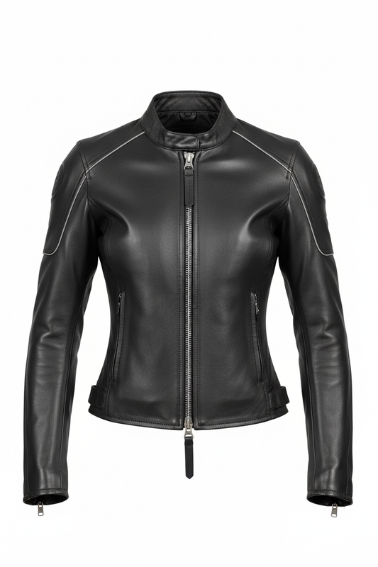 Front view - Women's Leather Motorcycle Jacket