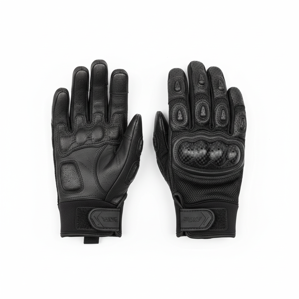 Custom Short-Cuff Street Gloves - Flat Lay Overhead