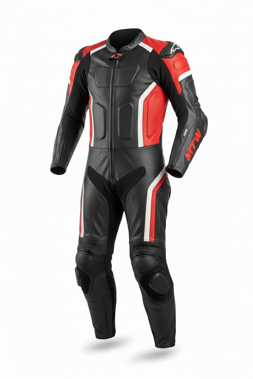 Custom Supermoto Adventure Suit Front 3/4 Angle — MotorToWear