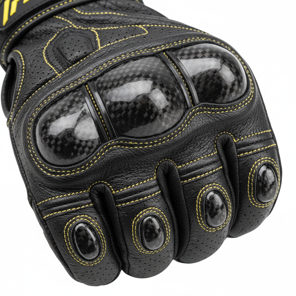 Custom Full Gauntlet Racing Gloves - Knuckle Armour Detail
