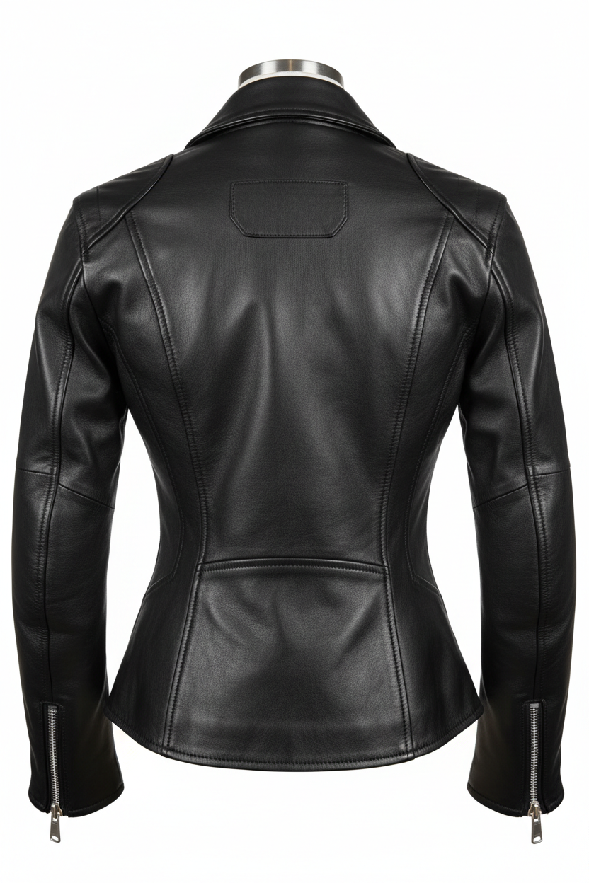Back view - Women's Leather Motorcycle Jacket