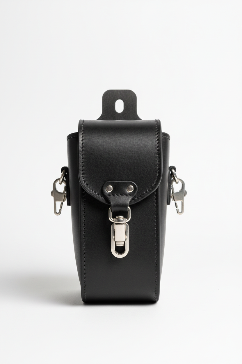 Custom Mini Sidekick Motorcycle Saddlebag - Full Front View