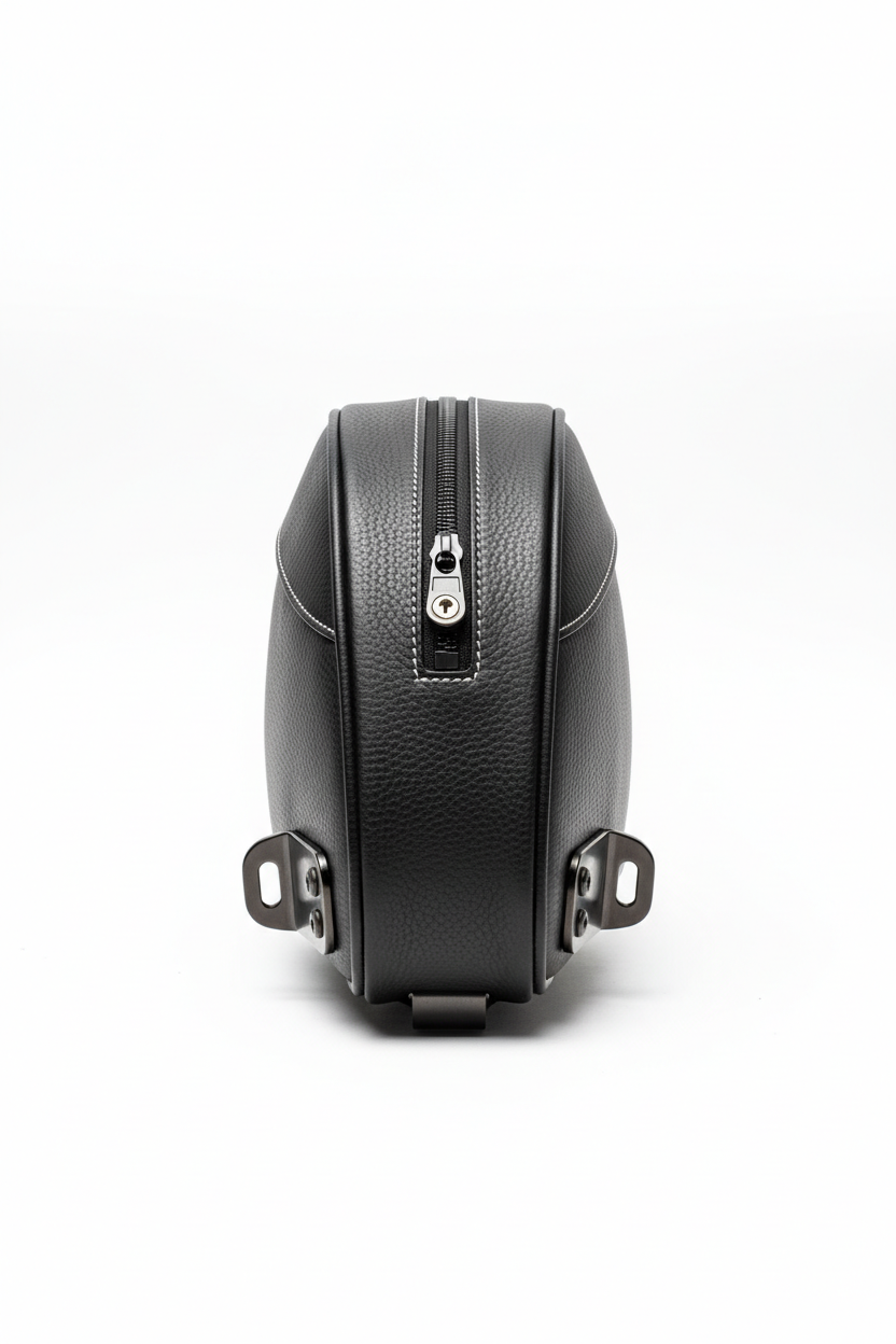 Custom Racer Motorcycle Saddlebag - Full Front View
