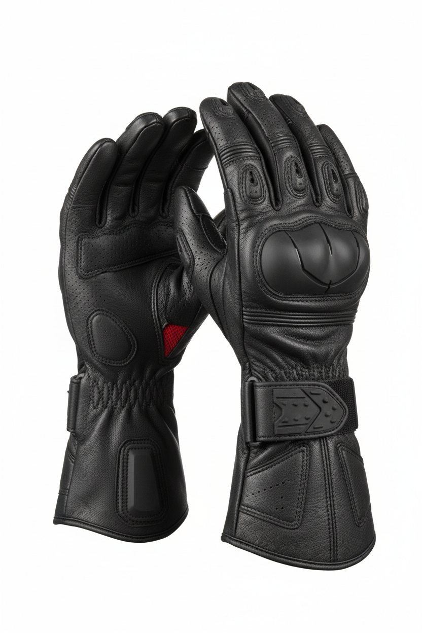 Custom Full Gauntlet Racing Gloves - 3/4 Rear Angle