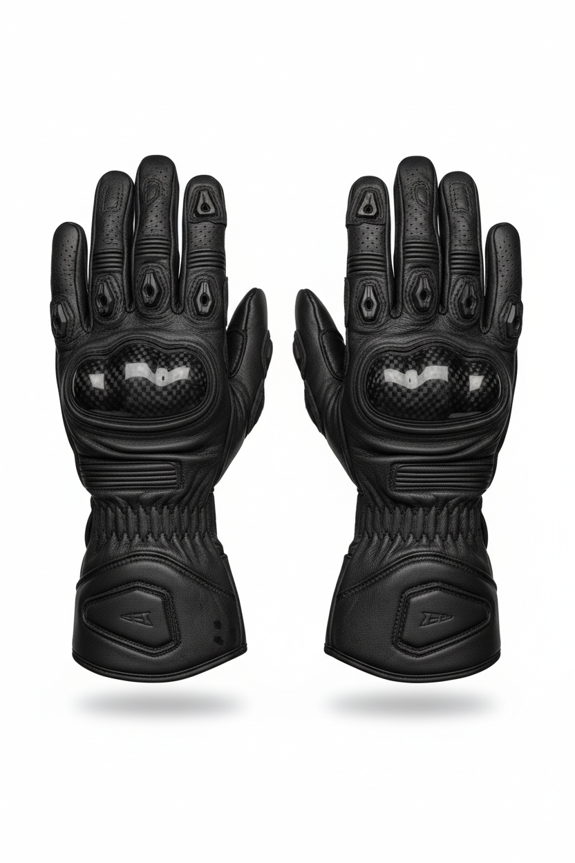 Custom Full Gauntlet Racing Gloves - Knuckle Back View
