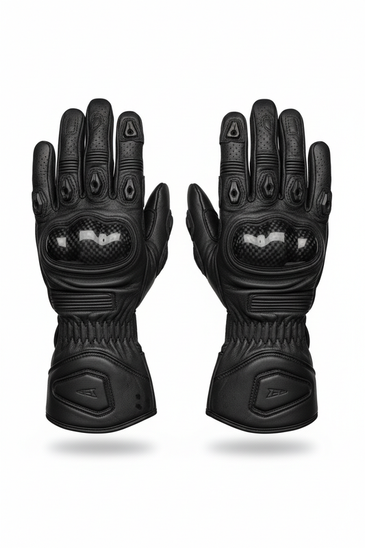 Custom Full Gauntlet Racing Gloves - Knuckle Back View