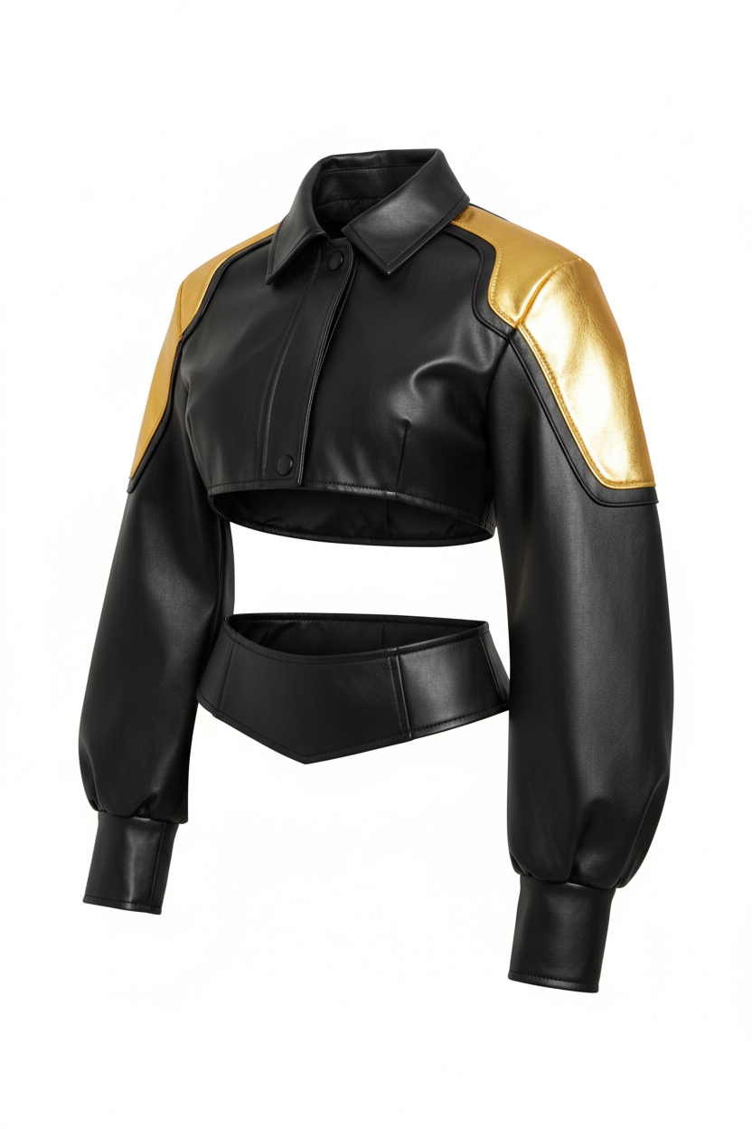 Racing Jacket Gold Black — 3/4 front view