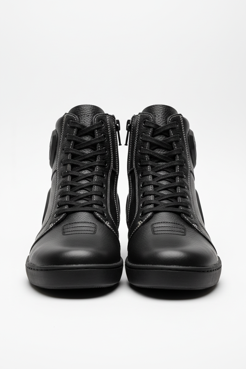 Custom Urban Motorcycle Sneaker Boots - Full Front View