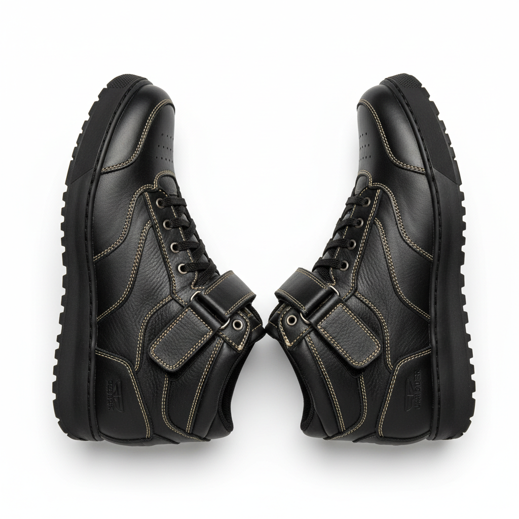 Custom Urban Motorcycle Sneaker Boots - Flat Lay Overhead