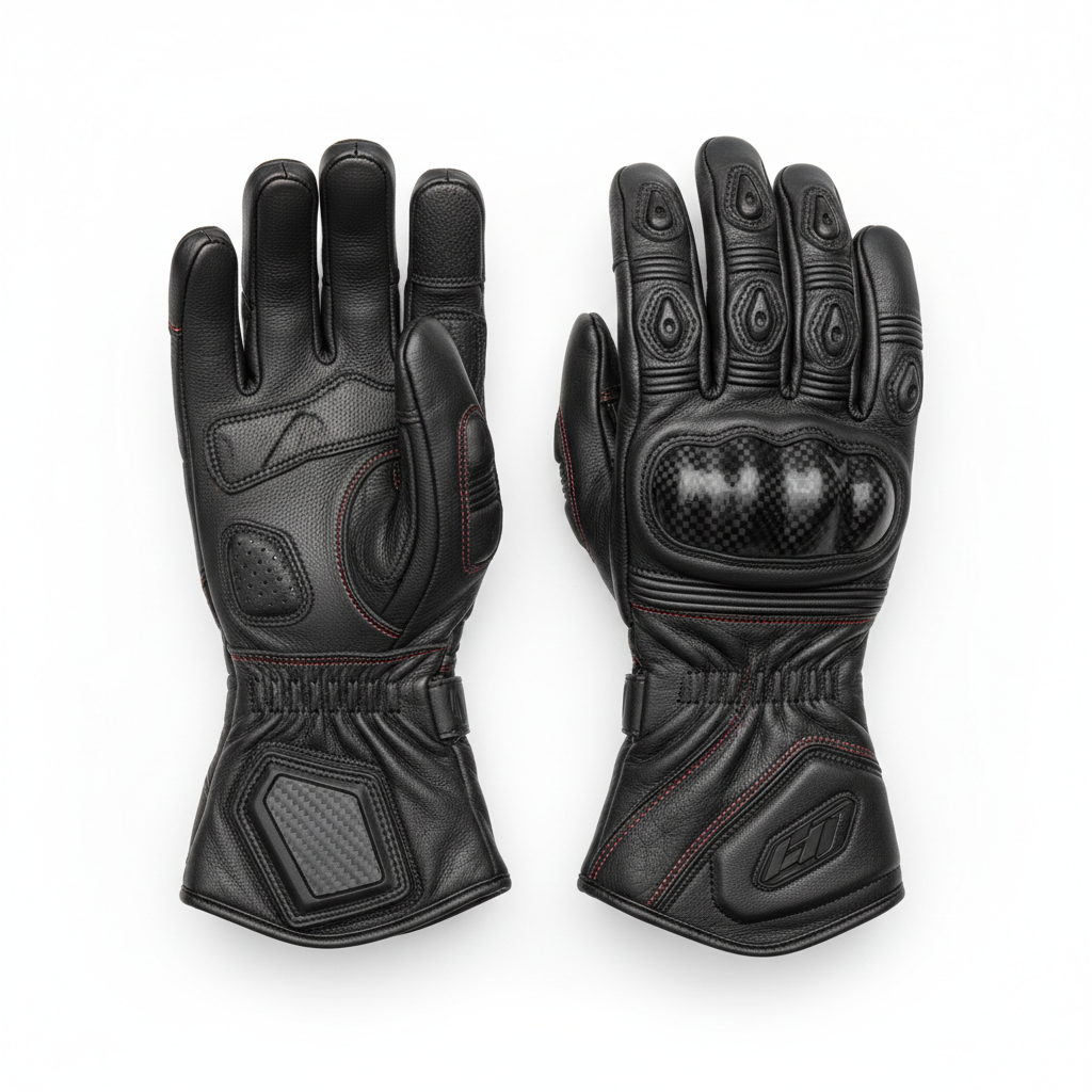 Custom Full Gauntlet Racing Gloves - Flat Lay Overhead