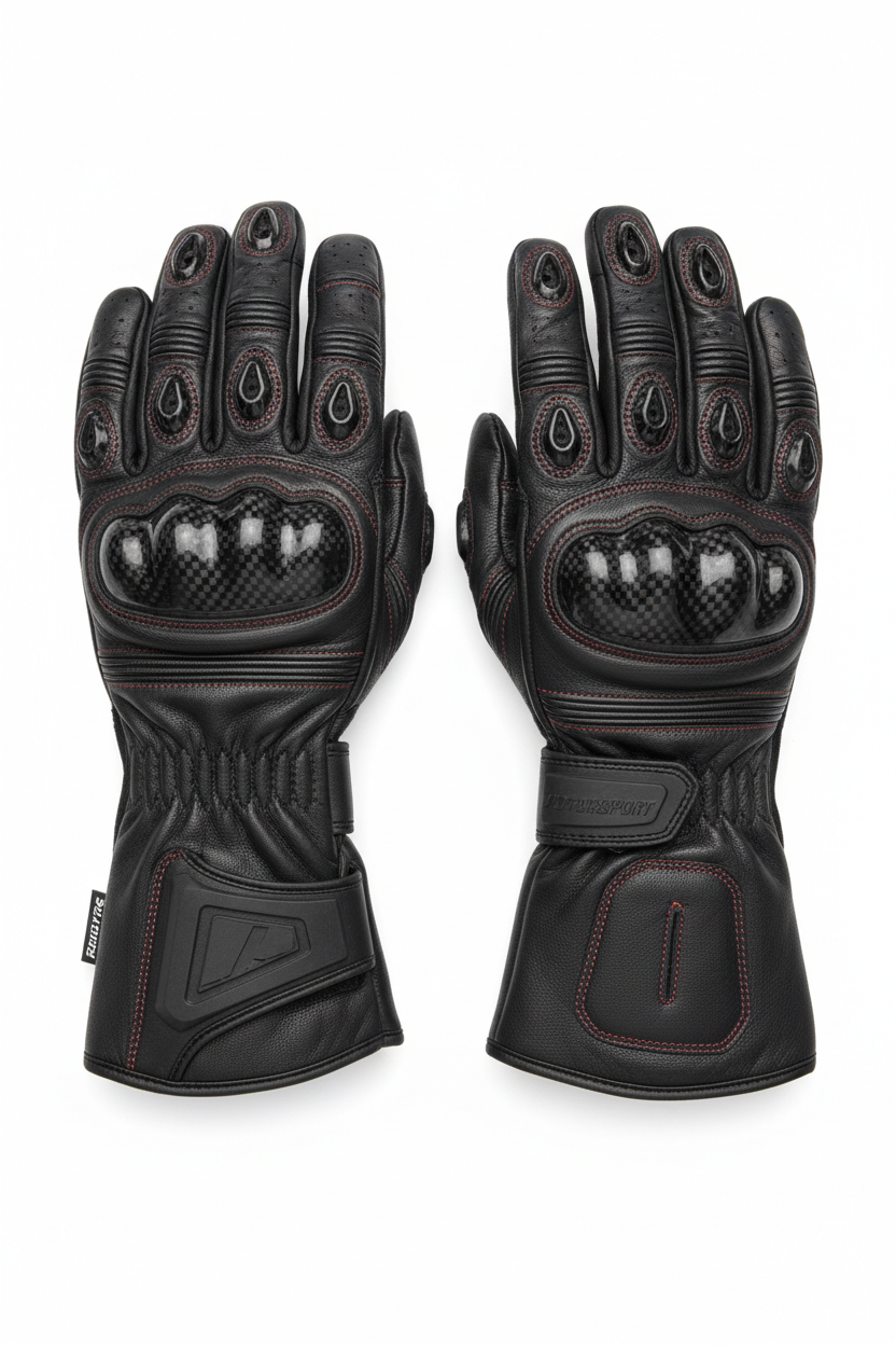 Custom Full Gauntlet Racing Gloves - Palm Front View