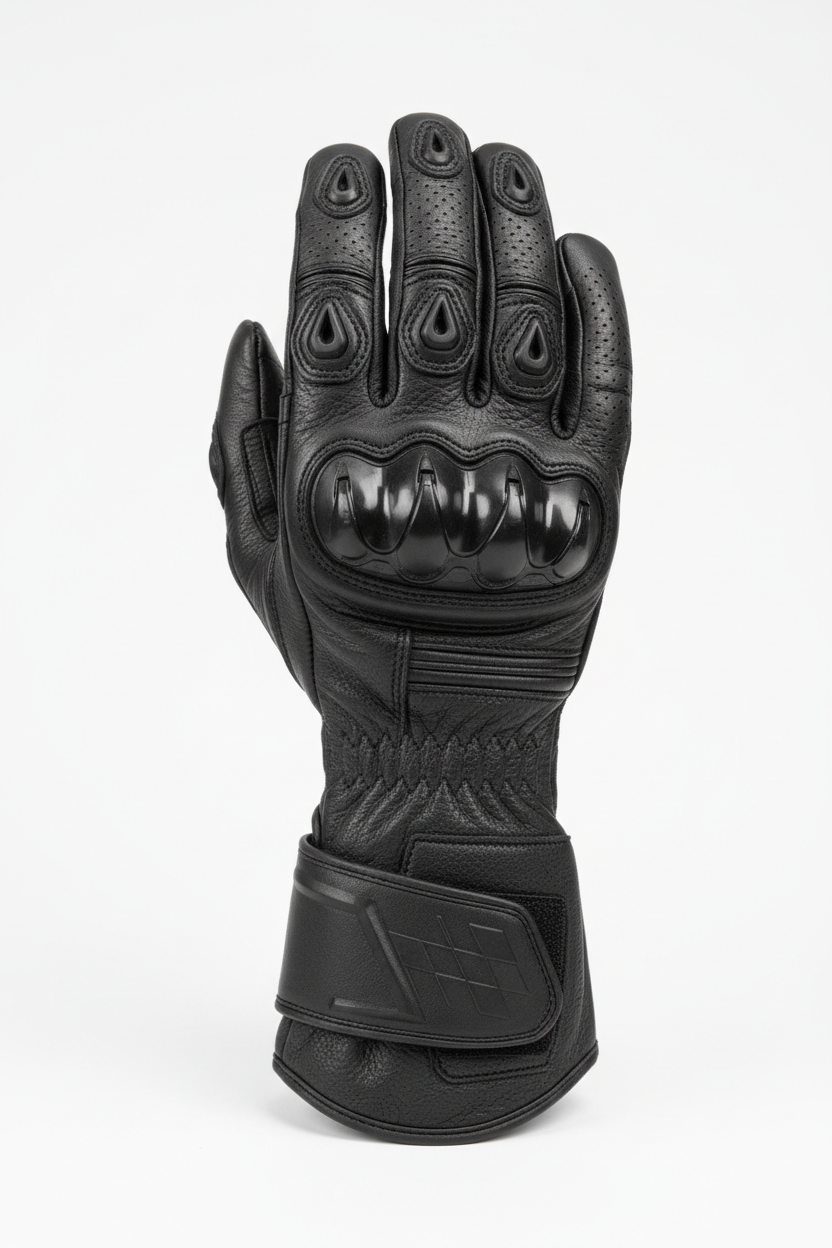 Custom Full Gauntlet Racing Gloves - Left Side Profile