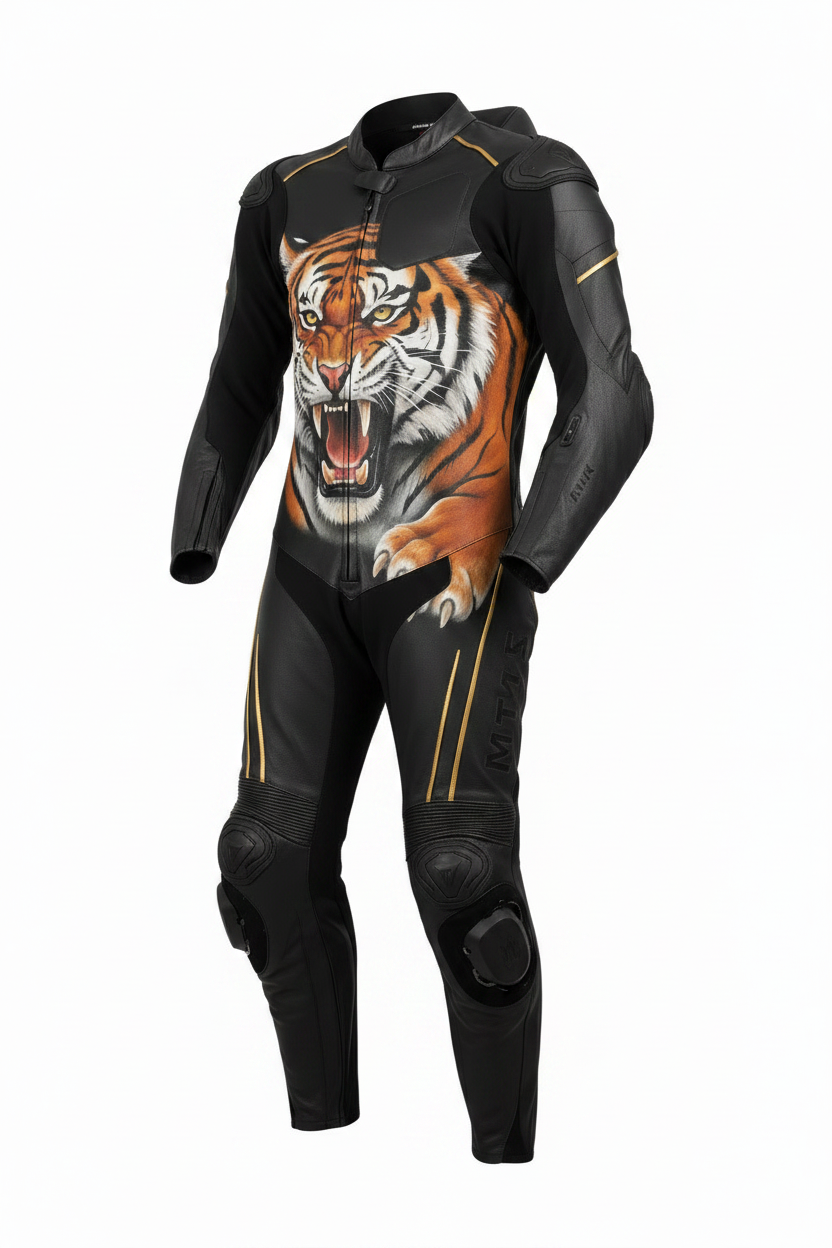 Signature Design Racing Suit Front 3/4 Angle — MotorToWear