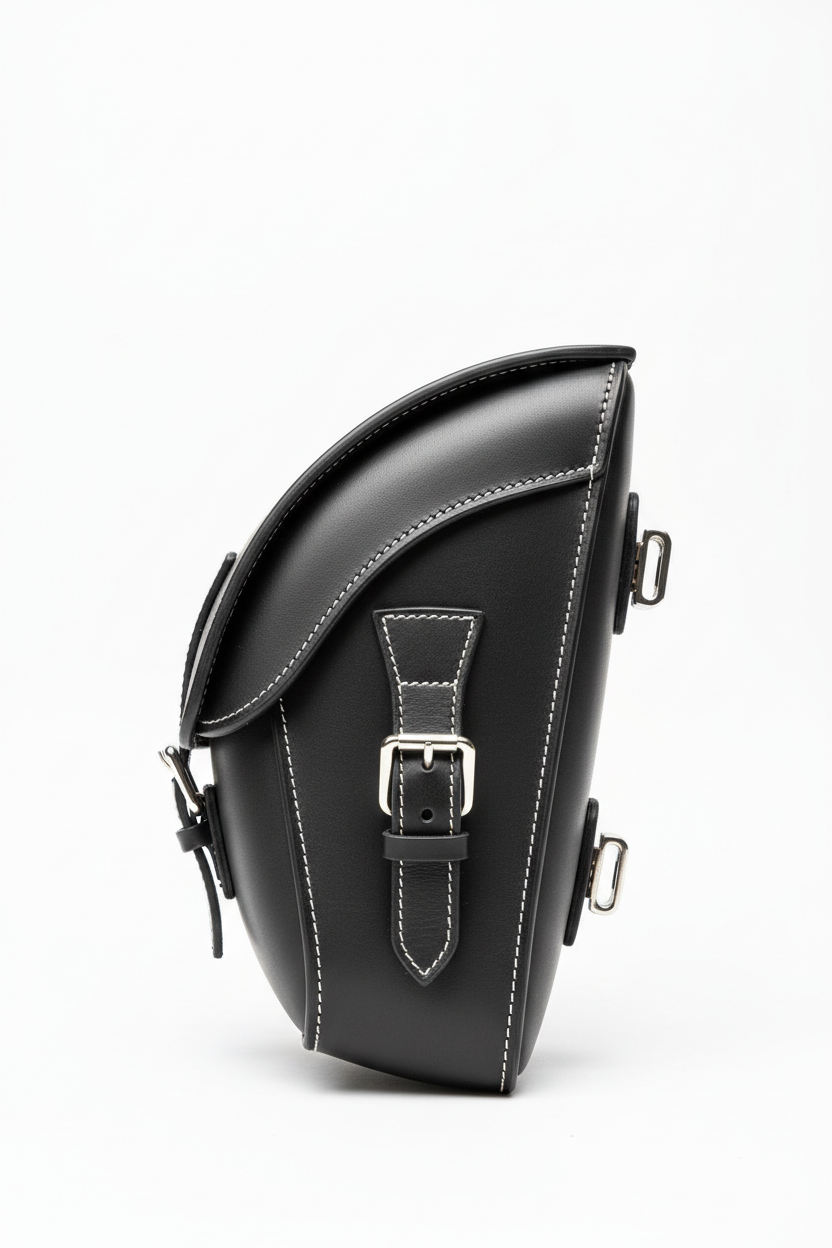 Custom Racer Sidekick Motorcycle Saddlebag - Full Front View