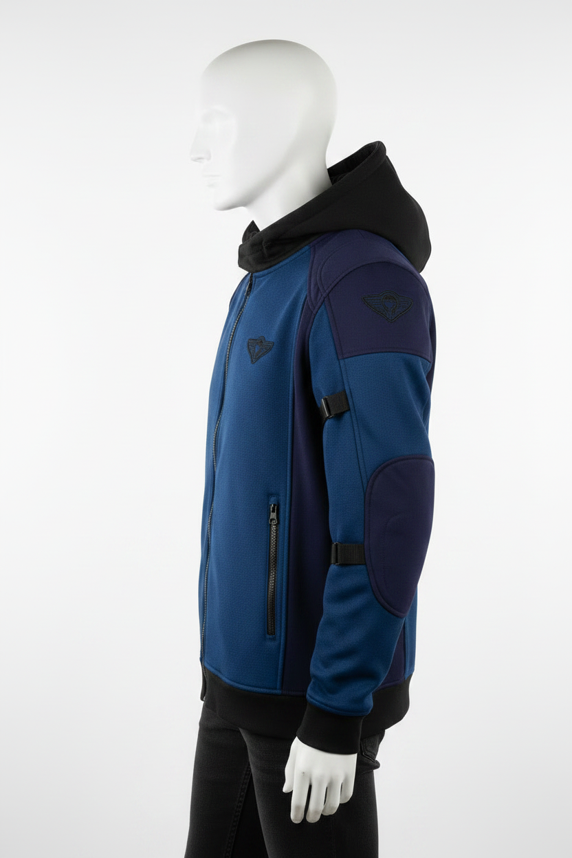 Kevlar Riding Hoodie – Left Side Blue