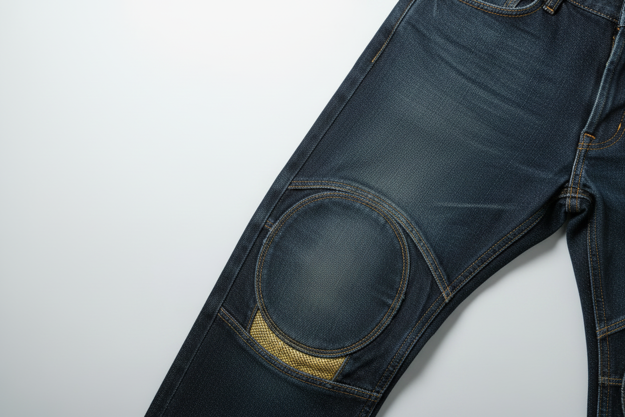 Knee Area Close-up – Kevlar Riding Jeans