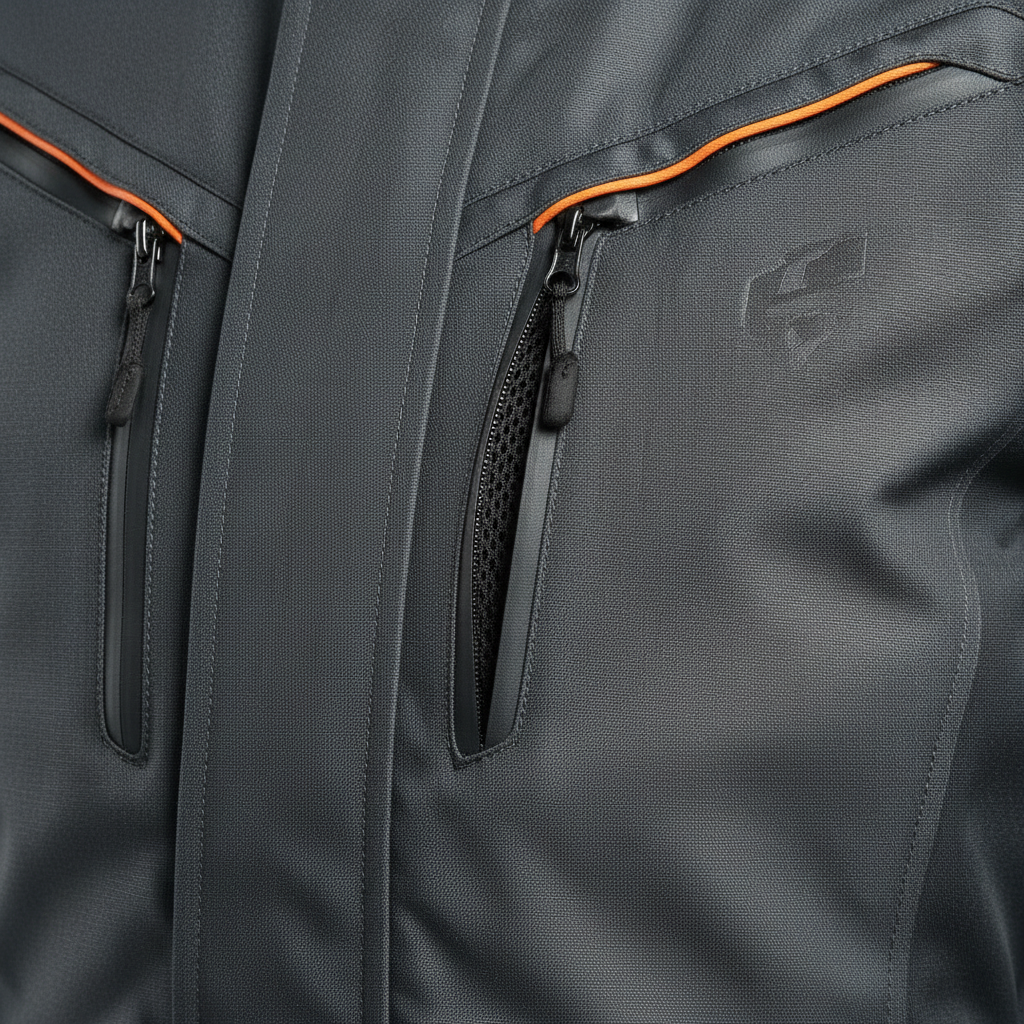 Textile Touring Jacket – Vent Zipper Close-up