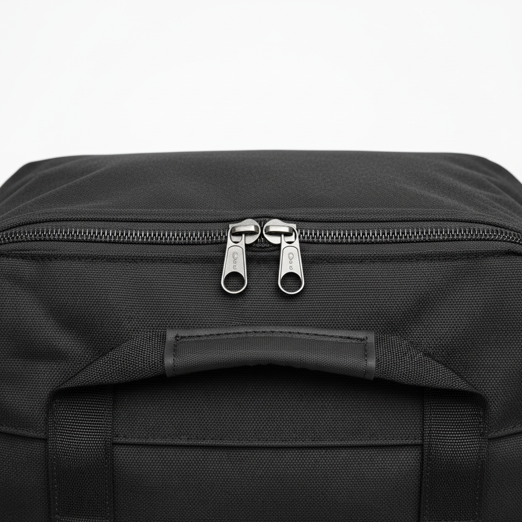 Zipper and handle detail